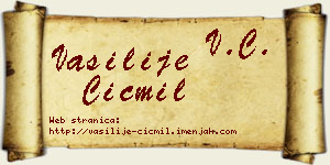 Vasilije Cicmil vizit kartica